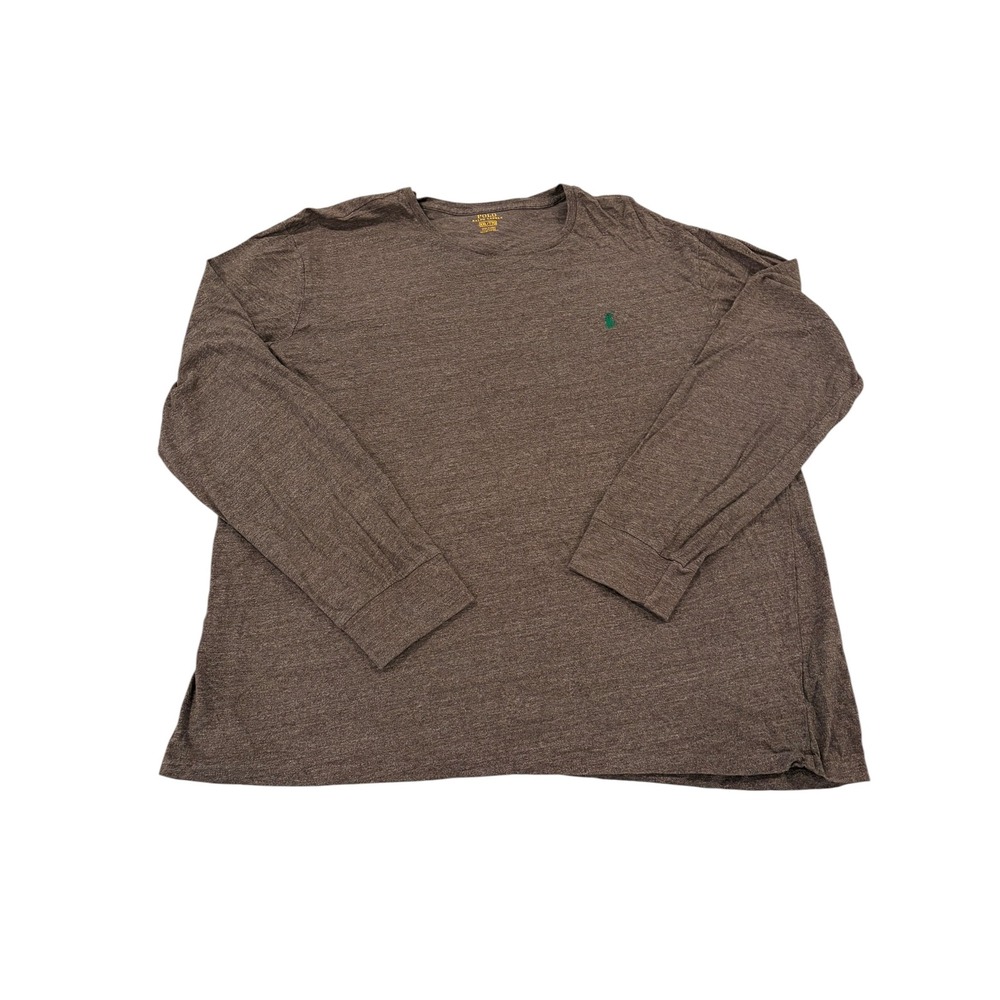 Polo Ralph Lauren Mens XXL Long Sleeve T-Shirt Brown Heather Cotton Pony Logo